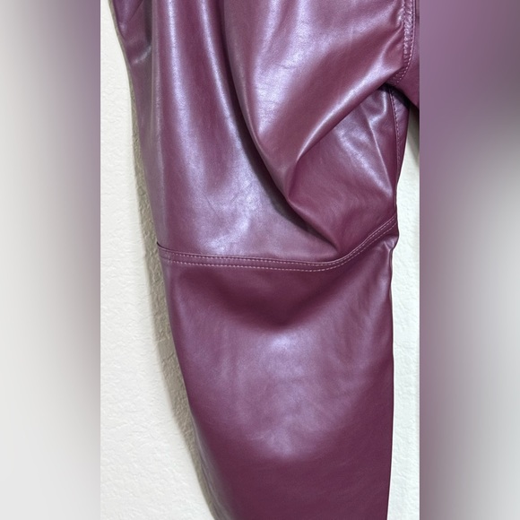 NEW Torrid Perfect Skinny Faux Leather High Rise Pants Maroon Size 26S - Picture 6 of 13